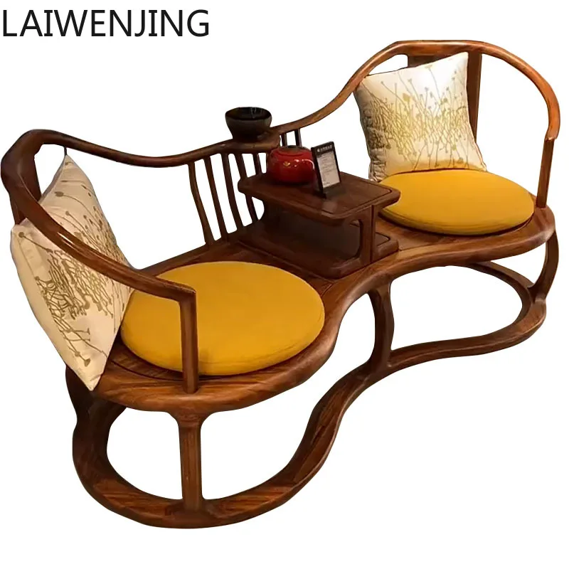 

HLZ new Chinese ebony Arhat bed simple zen solid wood double sofa chair casual one-piece chair