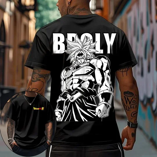 Dragon Ball Goku Devil Horn รุ่นหลวมเสื้อยืดผู้ชายอะนิเมะกล้ามเนื้อ Cool Streetwear ผ้าฝ้าย Casual Streetwear ฤดูร้อน Y2K แฟชั่น