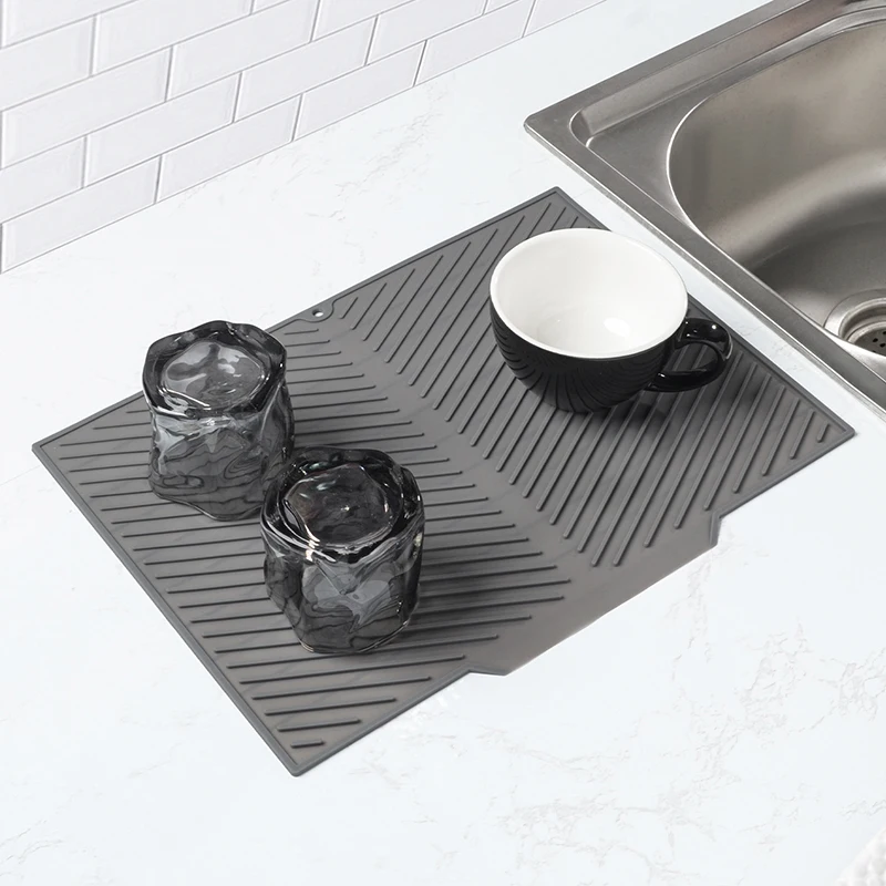 

1pcs Silicone Drain Pad Drying Mat Pots Dish Drain Mat For Kitchen Tableware Non-slip Mats Anti-scald Coaster Kitchen Utensils