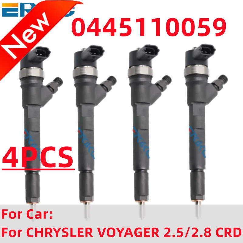 4PCS New Fuel Injector 0445110059 5066820AA 510990024 For JEEP CHEROKEE KJ MK2 2.8 CRDI LDV Maxus 0 445 110 059 / 0445 110 059