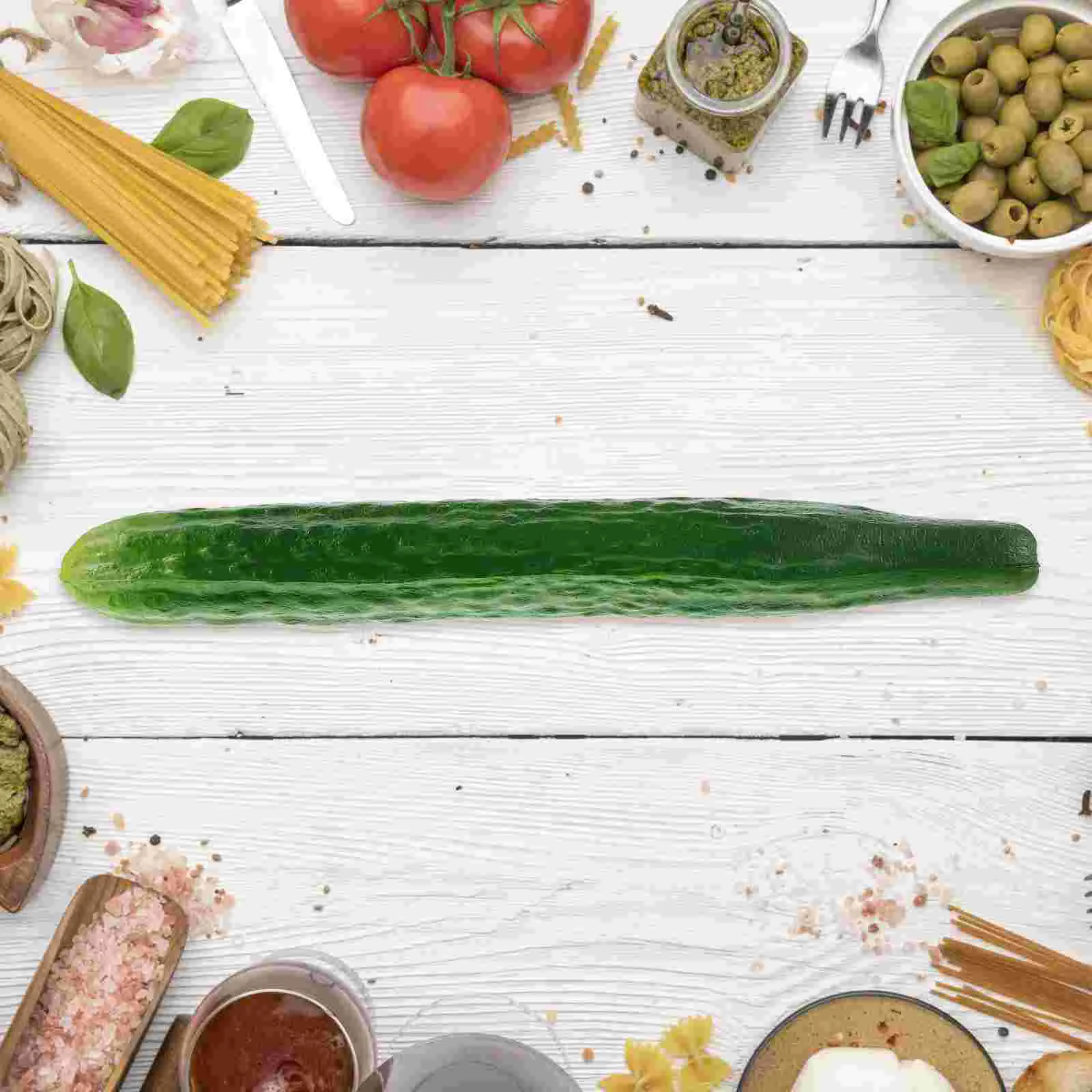 Artificial Lifelike Green Cucumber Fake Realistic Plastic Vegetable Decoration Home Kitchen Faux Prop