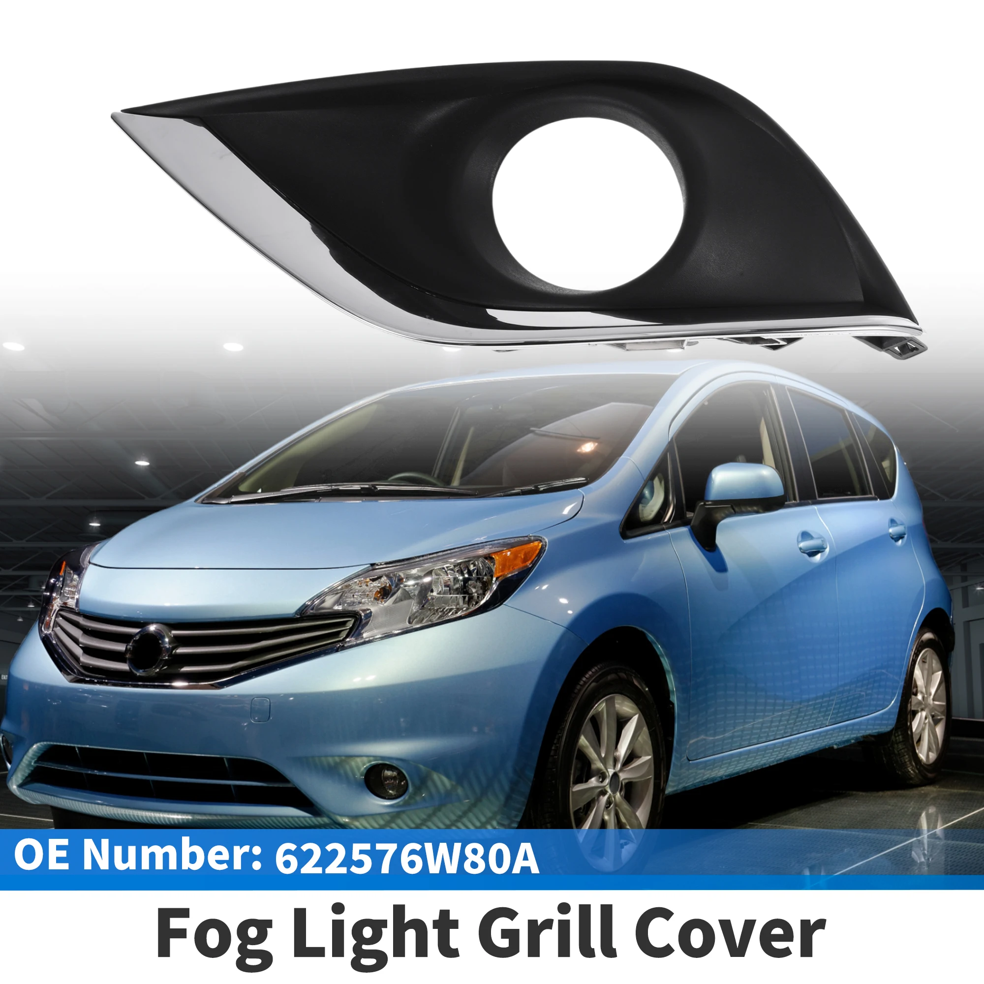 

UXCELL Решетка передней левой противотуманной фары No622576W80A для Nissan Versa 2015-2018