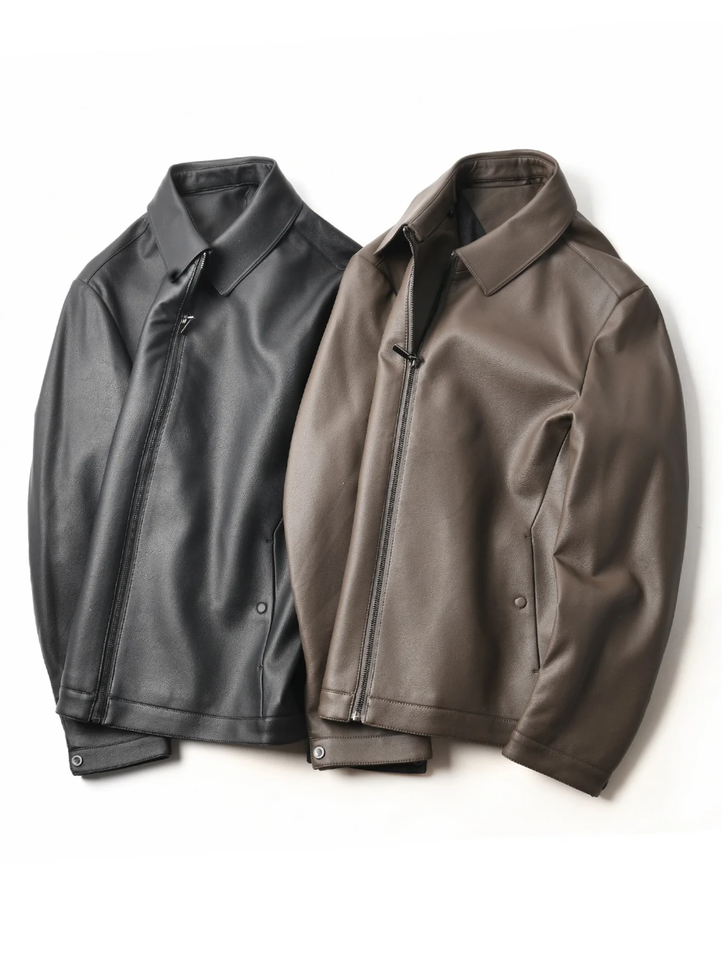 New American Style Eco-Superfiber Leather Men's Casual Lapel Jacket Warm Breathable Business Leisure PU Fake Leather Coat