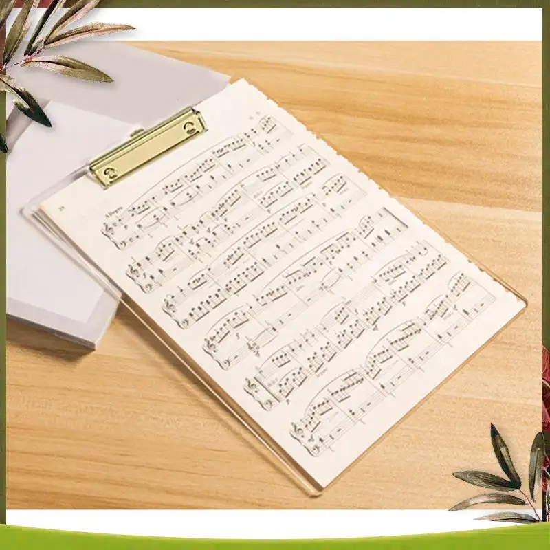ABDW-6 Pack Clear Acrylic Clipboard With Gold Clip, 8.8X12.2 A4 Letter Size, School And Home Supplies,Office Supplies