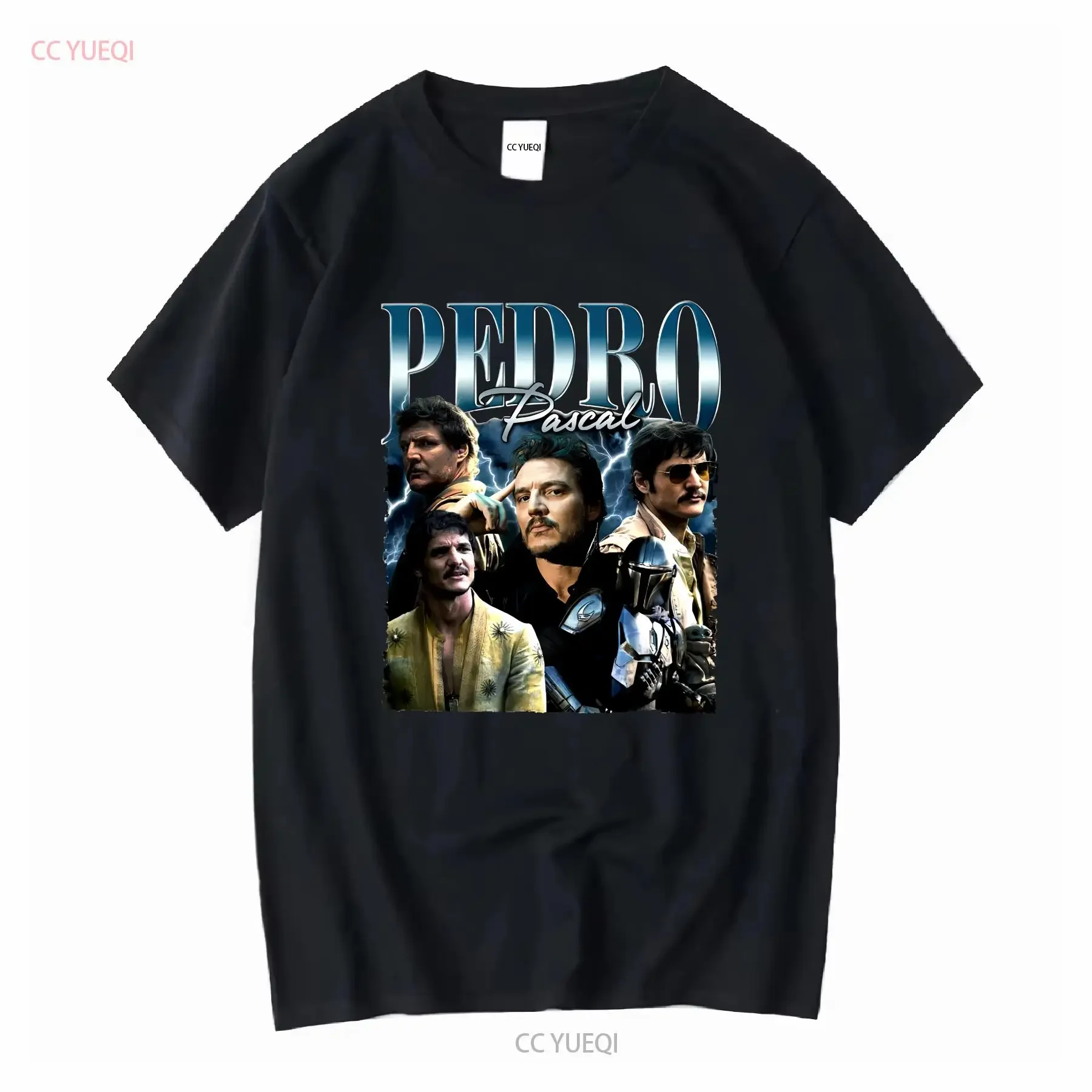 Vintage Pedro Pascal T-Shirt Retro 90er Narco Fans lange oder kurze Ärmel Vintage Washed Graphic Stilvoll Vielseitig Weich