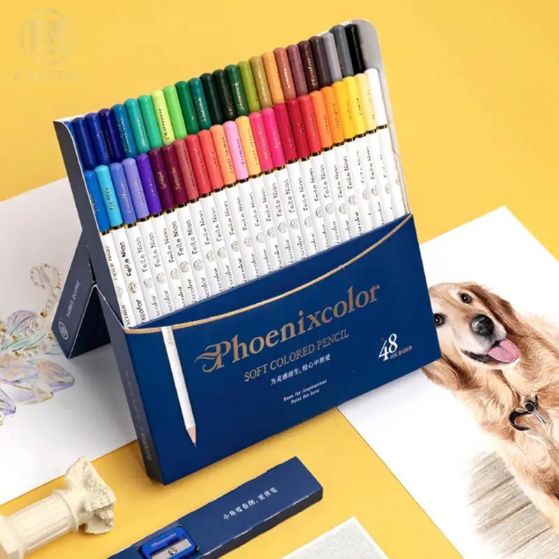 

72/48/36 Oil Artist Colored Pencil Phoenixcolor Chinese Style Colour Pencils Color Pencil Set For Kids School Supplies