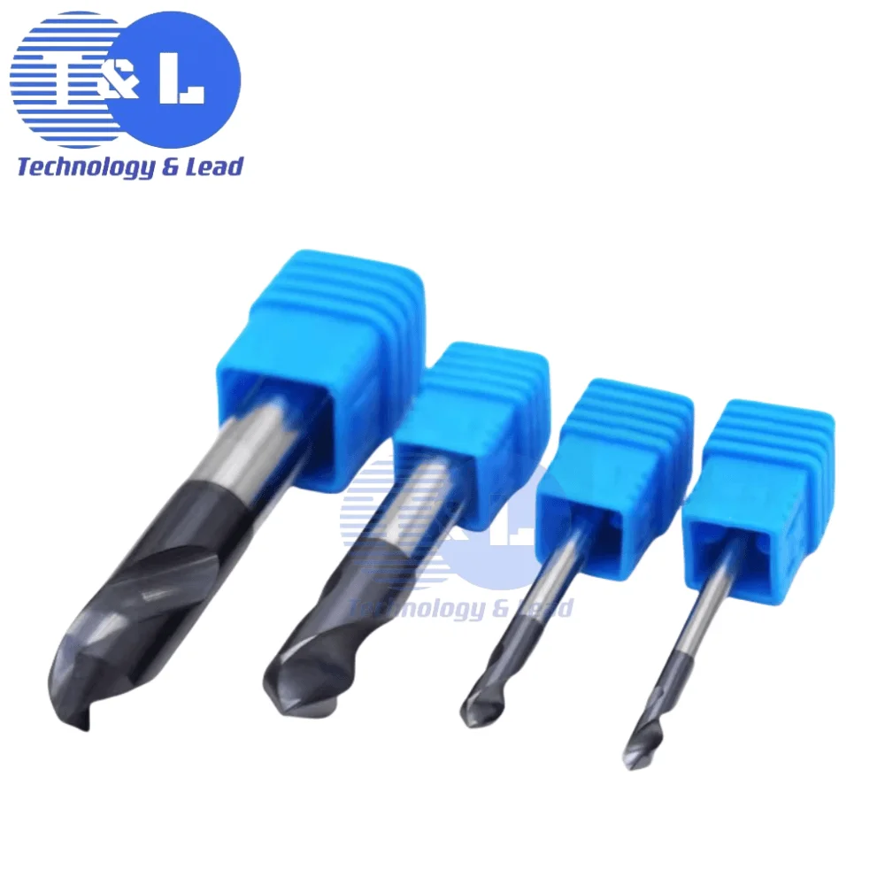 T&L HRC55 60/90/120 2 Blade Tungsten Steel Central Drill Fixed-Point Drill Straight Shank Chamfer Drill Reaming Chamfer Tools