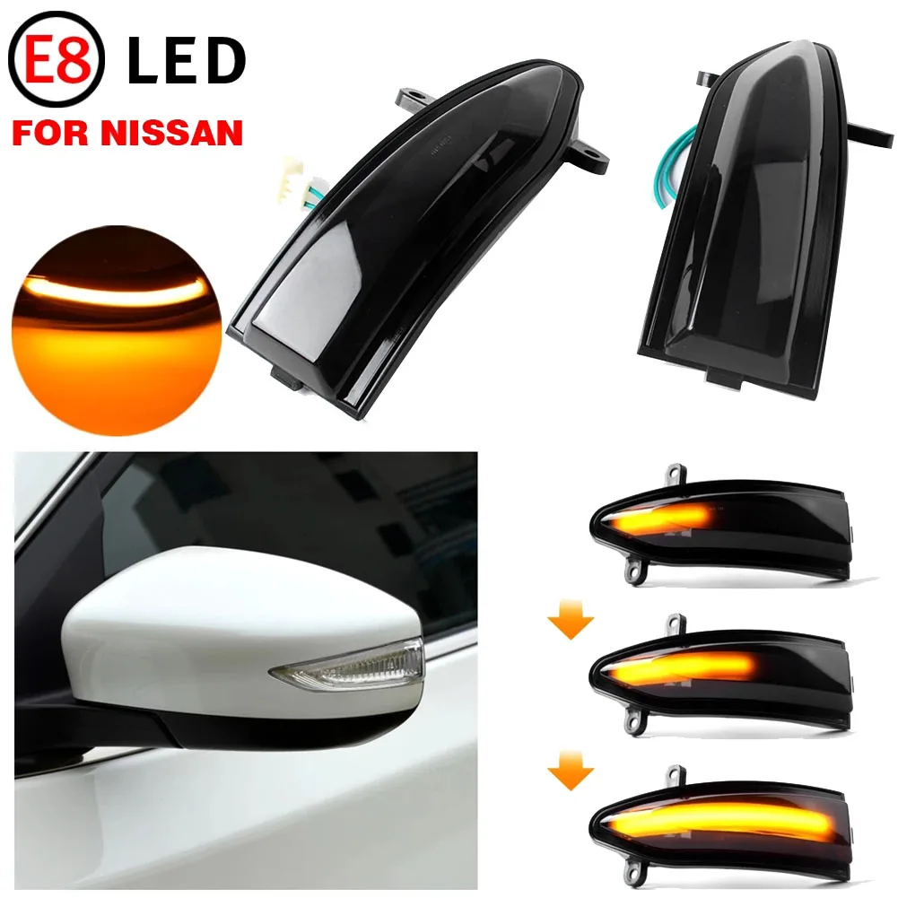 Car Dynamic LED Turn Signal Light Rearview Mirror Lamp for Nissan Altima Teana L33 2013- 2018 Sylphy Sentra Pulsar Tiida