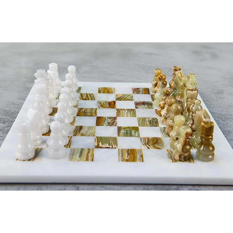 2022 fancy antique luxury marble chess game set 50cm 15 inch board 1 pcs for sale