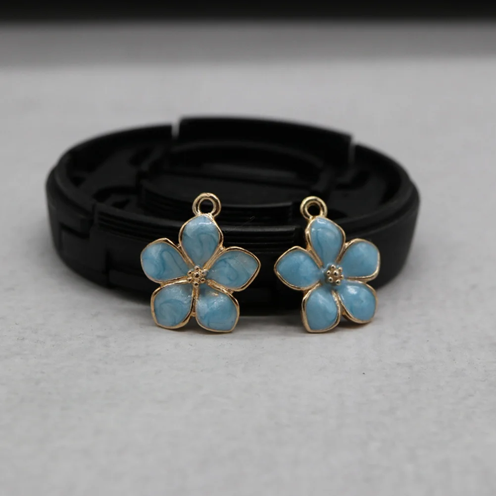 

50pcs Camellia Flower Pendant Enamel Colored Jewelry Making Diy Craft Keychain Decor Charm Accessories Nickel Free