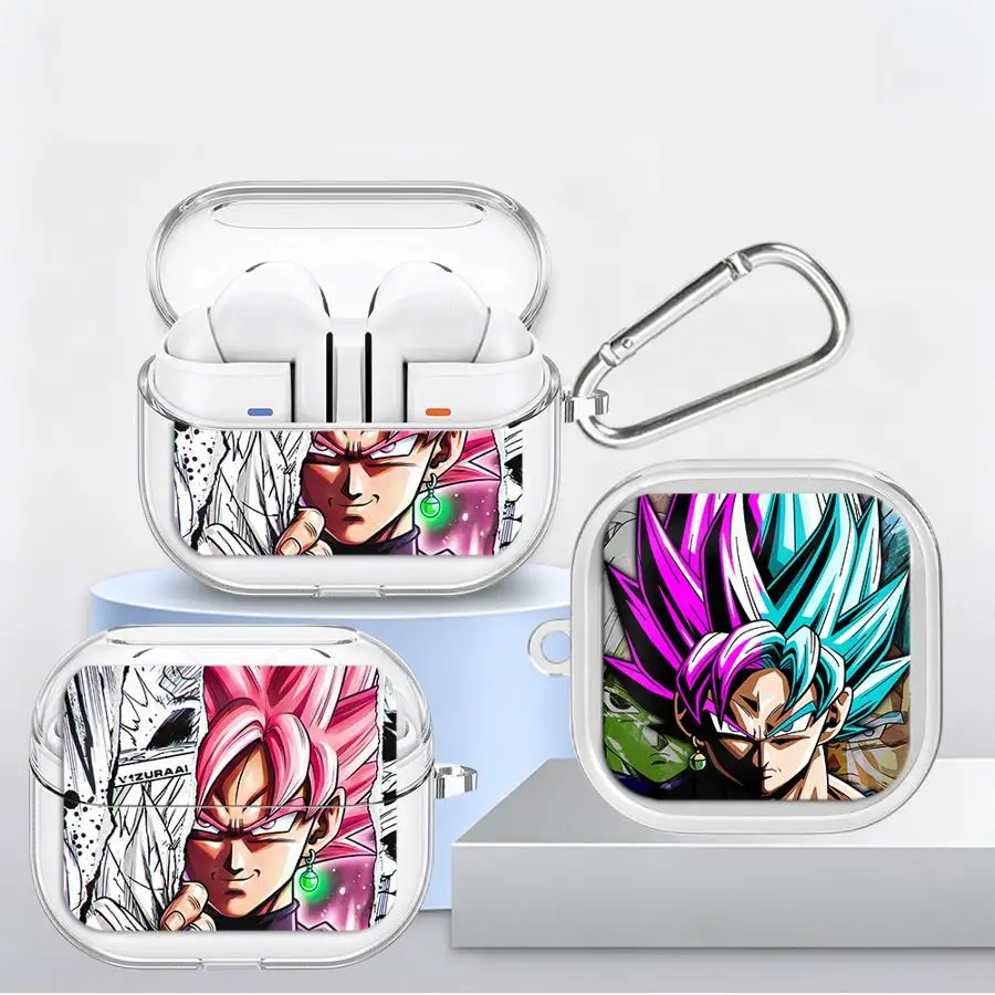 Case For Samsung Galaxy Buds 2Pro 3 FE Live 4Pro 3Pro 4 Pro 2 Clear Earphone Cover With Hook Hot Anime Dragon Balls