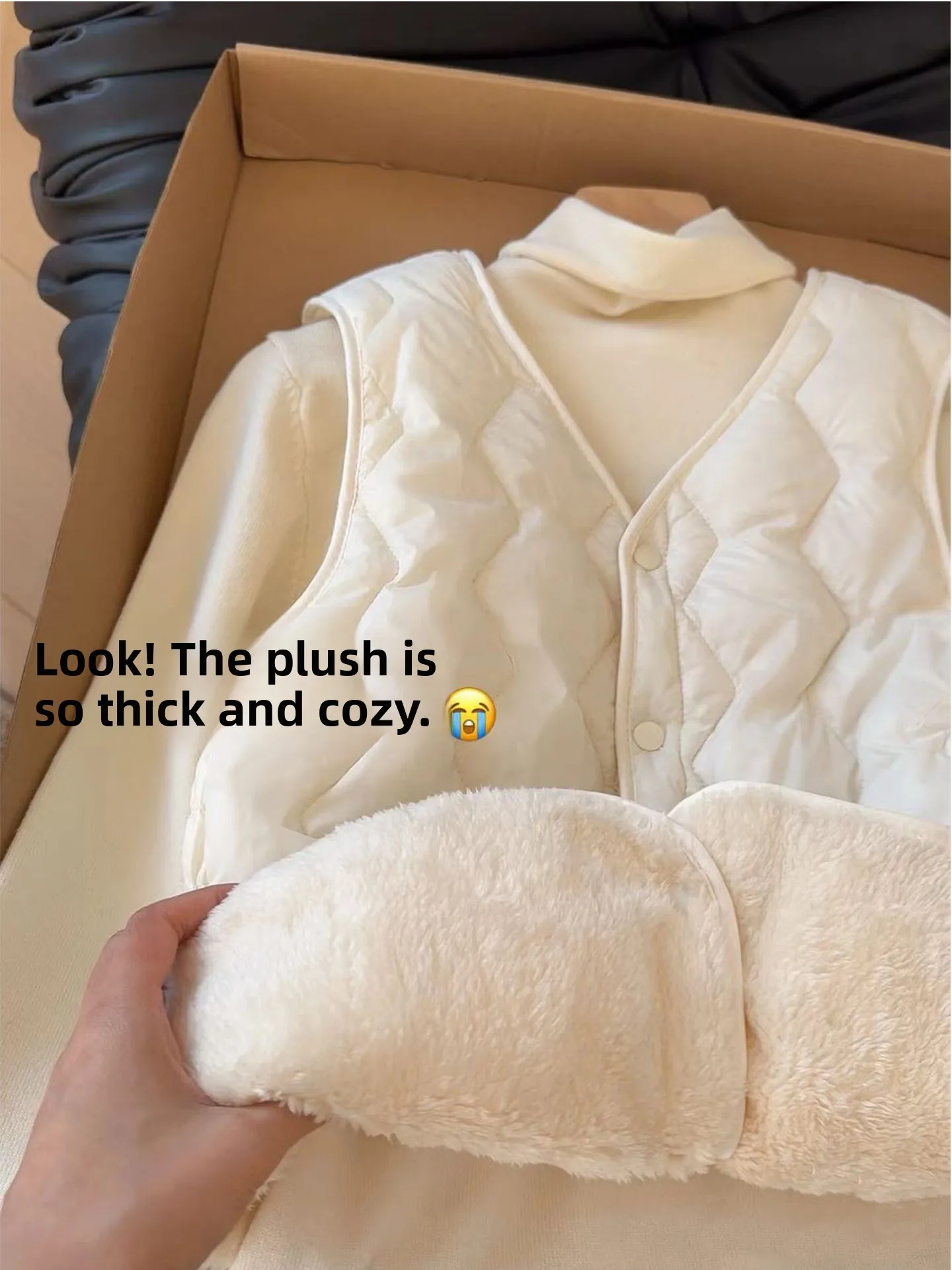 

Thiened Fce Women's Vest Autumn Winter Inner Wear Base Layer Matching Woolen Coat Warm Cotton Clothes Svel Diamond...