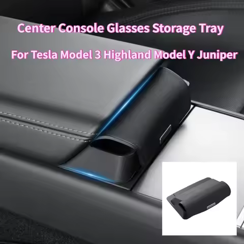 For Tesla Model 3 Y Juniper 2025 2026 Center Console Armrest Storage Box Glasses Holder Tray Case Organizer Interior Accessories
