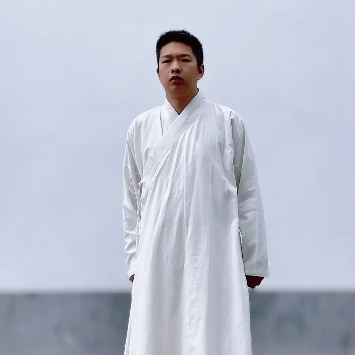 Taoist Clothing Short Robe Medium Priest Long Robe San Qing Taoist Robe Tai Chi Practice Navy Blue Taoist Attire