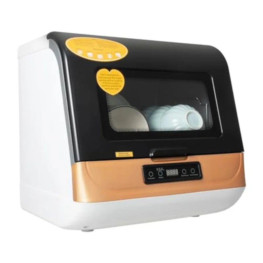 Mini Countertop Dishwasher 800W 110V with 3-In-1 Washing Modes 12-20 Pieces Capacity 7.8L Water Consumption Residual Heat Air C