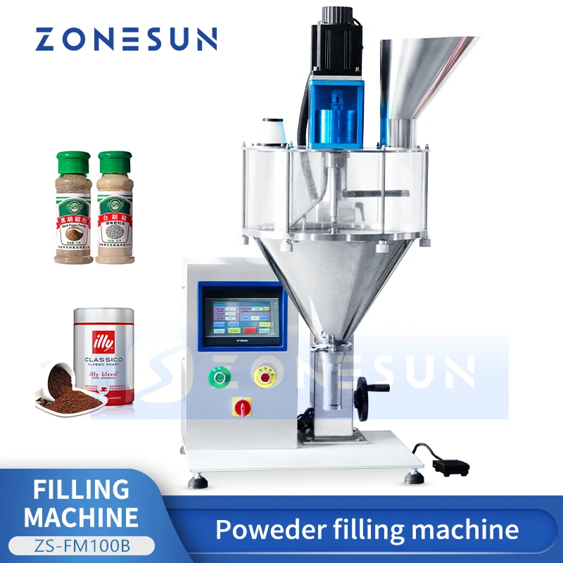 Máquina De Enchimento De Pó Seco Do Tabletop De ZONESUN, enchimento Do Auger, embalagem Do Pó, ZS-FM100B