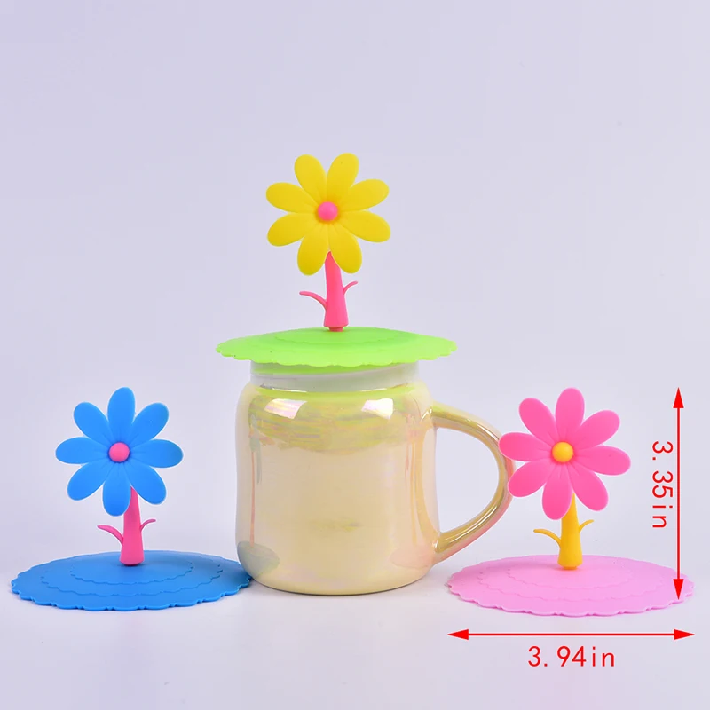 Tampas de copo driking silicone anti-poeira tigela capa resistente ao calor do boneco de neve selos canecas de vidro tampa de cozinha ferramentas de chá tampas