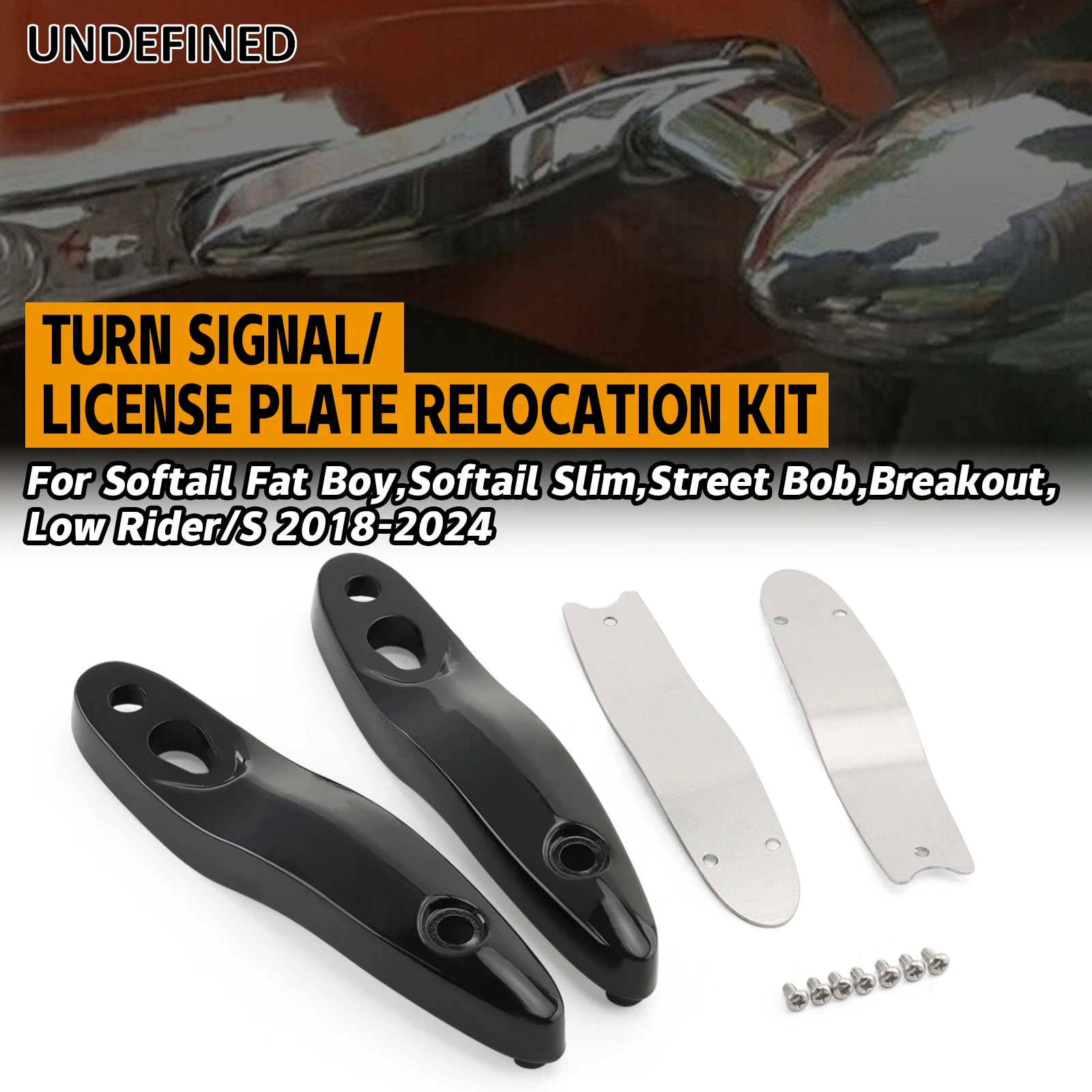 Motorcycle Rear Turn Signal License Plate Relocation Extension Kit For Harley Softail Fat Boy Breakout Street Bob Low Rider/S