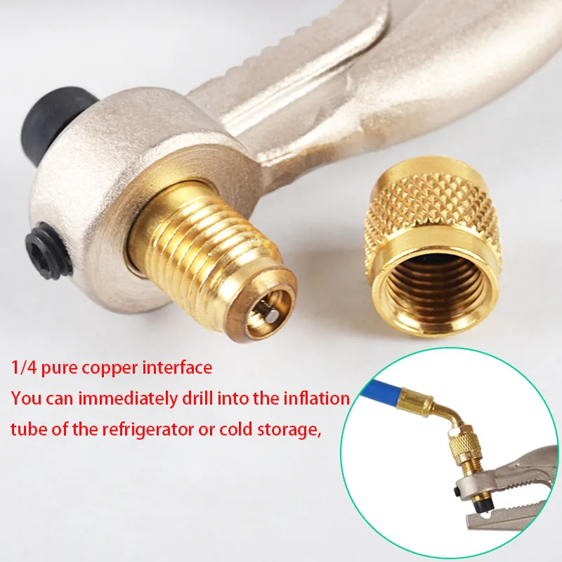 Copper Pipe Plus Liquid Valve Clamp Pliers Refrigerant Recovery Clamp Air Conditioner Tube Locking Plier Refilling Pliers