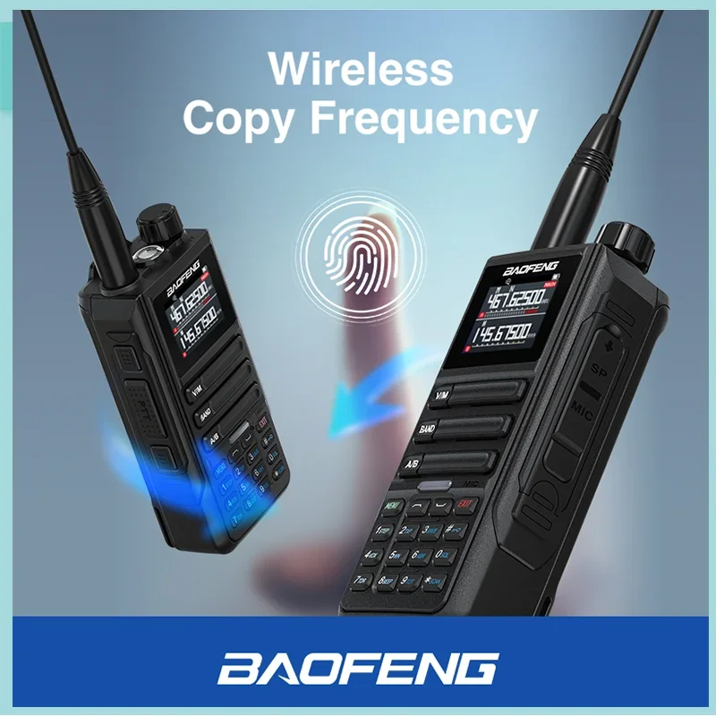 BaoFeng UV-16 Pro Max Type-C carica Wirless Copy Frequency UV-16 AM Radio multibanda IP68 impermeabile 999CH Radio bidirezionale nera