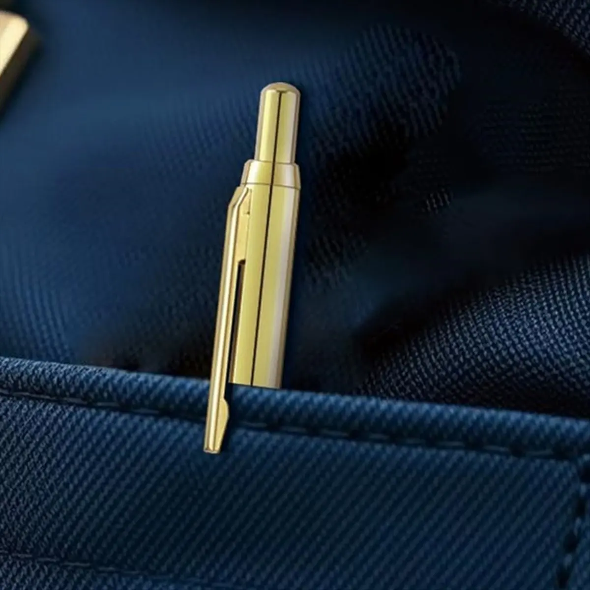 【Best Seller】6 Pack Gold Click Ballpoint Pens - Black Ink Medium Point(1 mm), Metallic Retractable Pen with 6 Stainless Steel Re