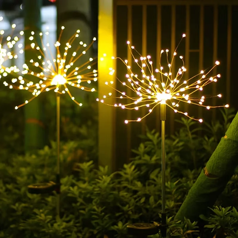 Solar Garden Firework Lights - 60-420LED Solar Powered Decor Smart Light Sensor for Patio Backyard Yard Pathway Decoration