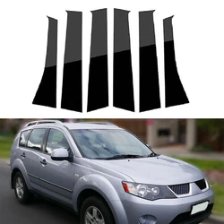 Fit For Mitsubishi Outlander 2007 2008 2009 2010 2011 2012 2013 Glossy Black Pillar Post  Window Door Cover Trim Decoration