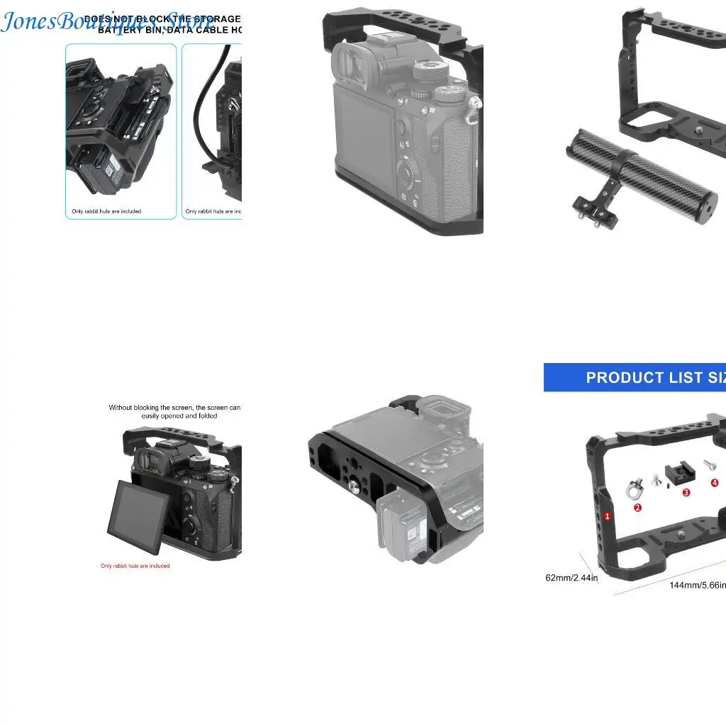 

Клетка камеры для A9 A7S3 A7R3 A7M3 включает в себя легкую ручку углеродного волокна для наружной и студийной фотографии W8KE