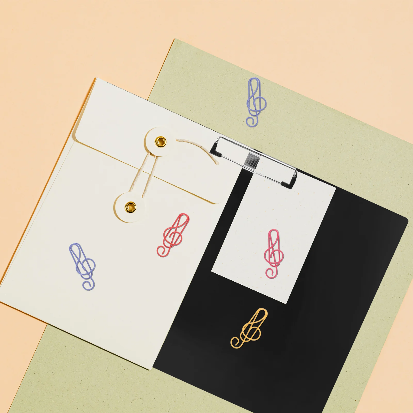 50 قطعة من مشابك الورق بتصميم ملاحظة الموسيقى الإبداعية، مشابك مستندات معدنية موثوقة لتنظيم ملفات المكتب والمدرسة #5