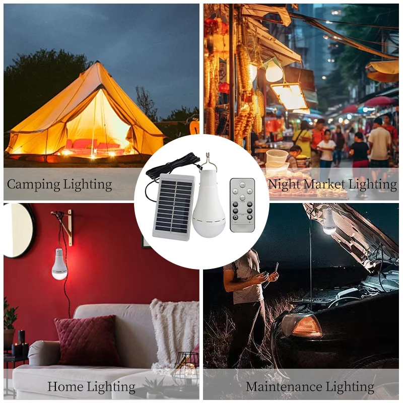 Hanging Emergency Sunlight LED Solar Light 5V USB Charged Bulb Outdoor Camping Tent Lights Waterproof Emergency Light