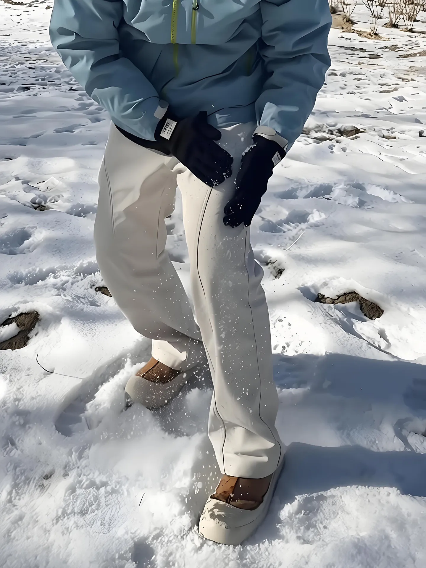 

Men's Winter Fce Lined Cargo Pants Straight Leg Bell Bot American Sle Casual Trousers Northeast Cold Resistant