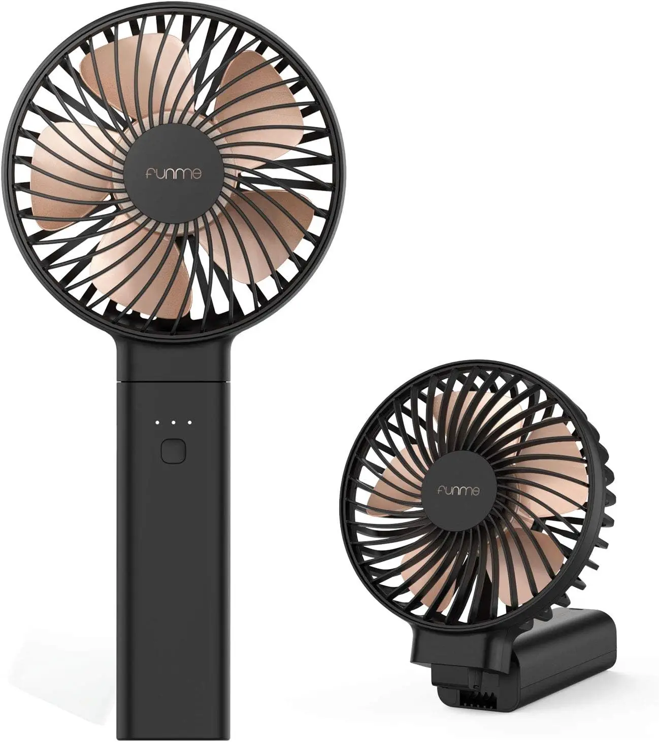 

5000mAh Portable Handheld Fan, 4 Speeds, Foldable Desk & Travel Fan, Black