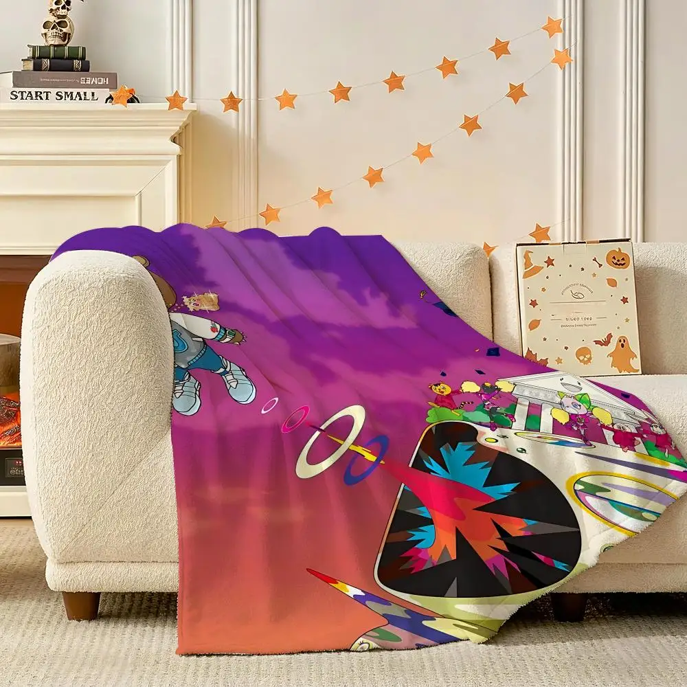 Rapper Star YE Kanye West Throw 240g Flannel Blanket Lightweight Soft Skin-friendly Summer Thin Throw Blanket