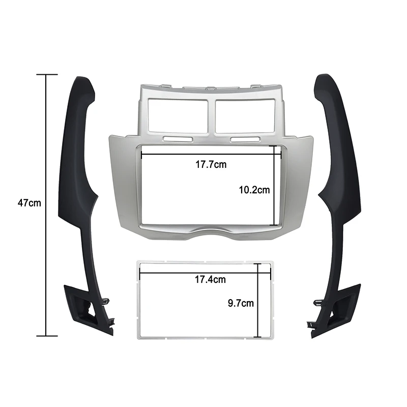 Toyota Yaris Vitz Platz 2005-2011 용 더블 2 Din 자동차 라디오 프레임 자동 스테레오 패널 대시 설치 키트 트림 베젤 커버