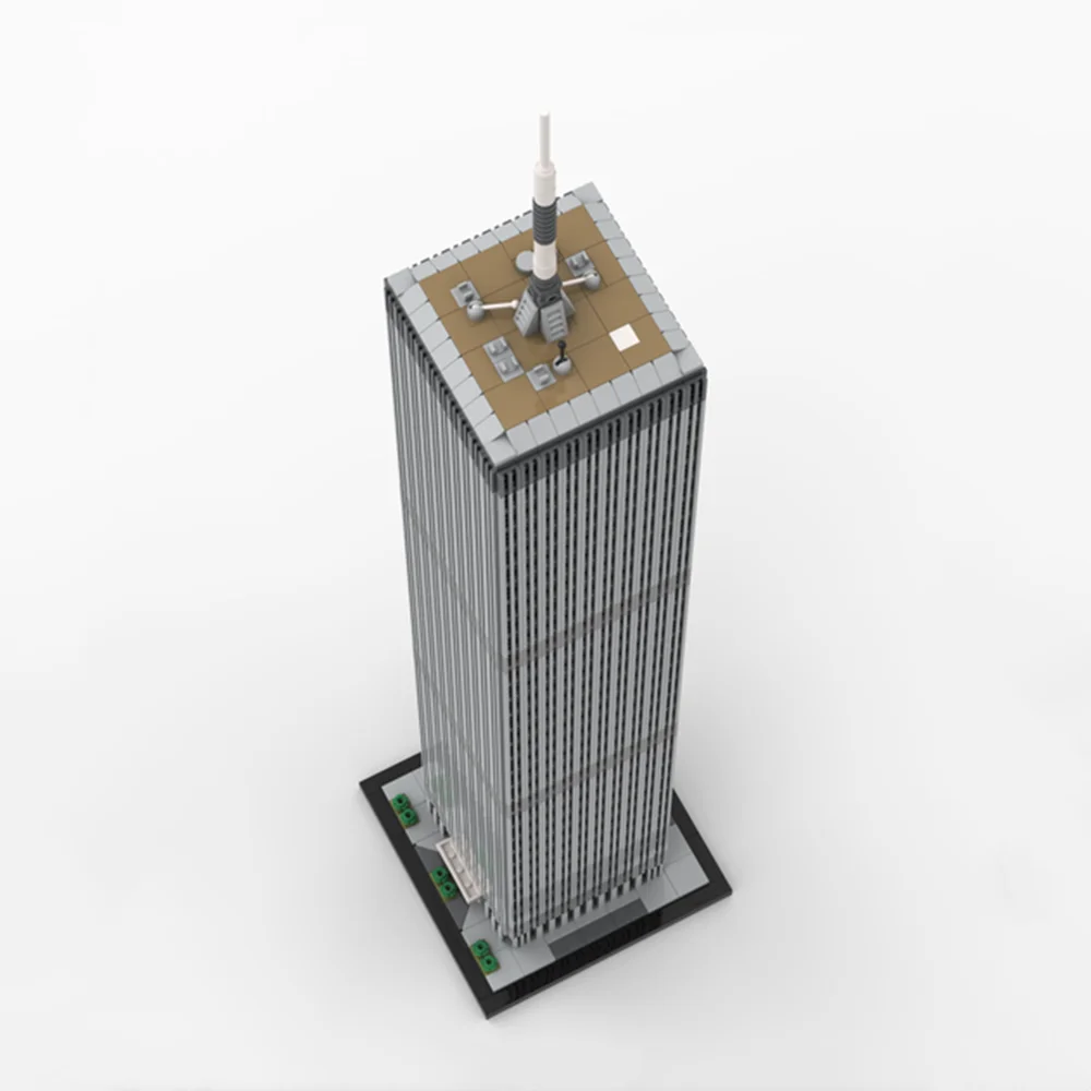 MOC-127129 World Trade Center 1:800 Ratio 2000PCS Transparent Black To Replace Transparent Brown Building Block Model