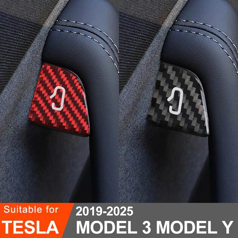 Carbon Style Door Switch Button Stickers for Tesla Model 3 Y 2019-2025 Interior Modification Accessories