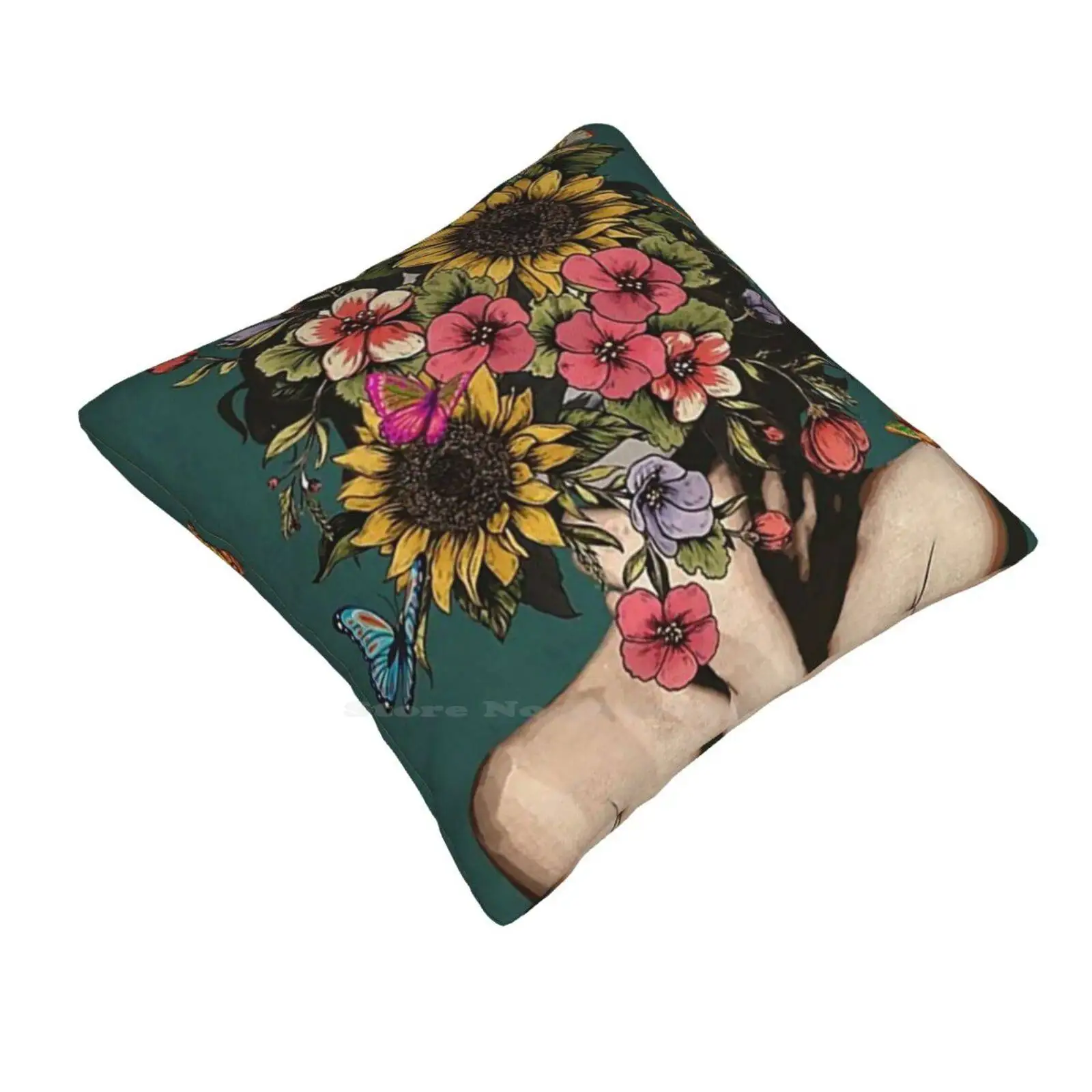 Be Kind To Your Mind Throw Cushion Pillow Cover Vintage Flower Lose Your Mind Find Your Soul Music Lovers Floral Women Girls