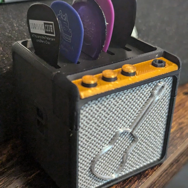 المحمولة الغيتار اختيار حامل ثلاثية الأبعاد مطبوعة Plectrum صندوق تخزين مع اختيار فتحة الغيتار كابو موالف سلاسل حقيبة للتخزين عرض المدرجات