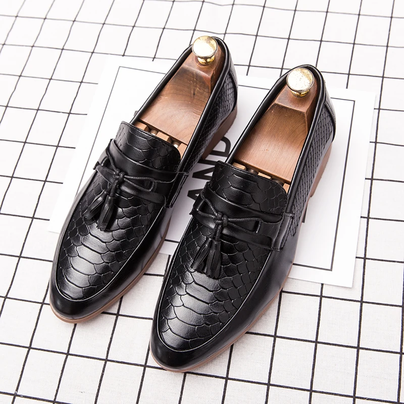 

Classic Casual Business Shoes Men High Quality Leather Loafers Men Tassel Men's Dress Leather Shoes Office Social Shoes For Men