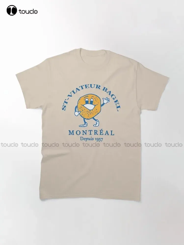 Bagels Are Booming St Viateur Bagel Montreal Depuis 1957 Classic T-Shirt Custom Aldult Teen Unisex Digital Printing Tee Shirts