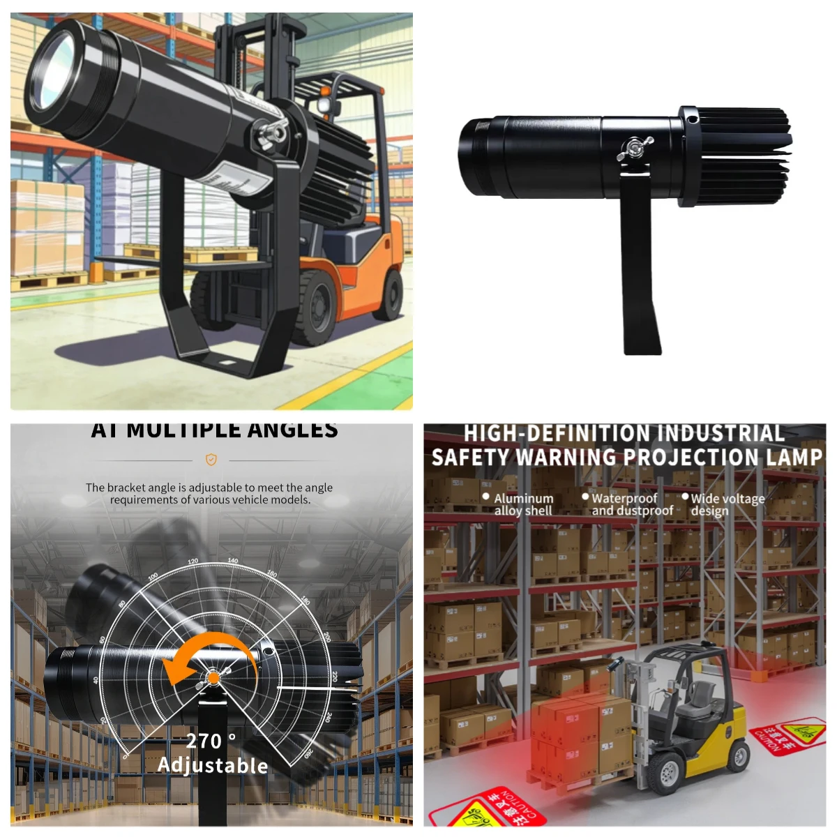 20262026 Customizable logo LED safety forklift warning light, stop arrow sign hazard warning light, virtual projector