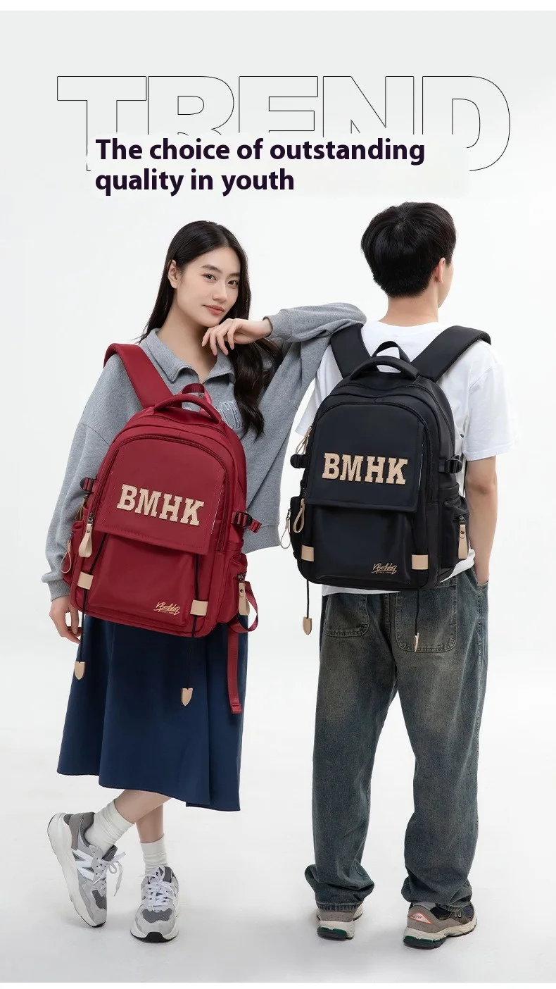 Fashionable Korean Style Letter Bag Backpack For Middle High School Women's Trendy Initial Learner Double Shoulder Bag