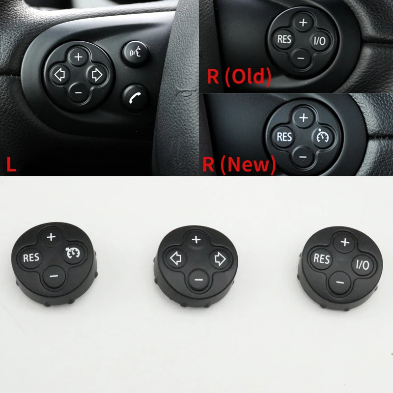 Car Steering Wheel Cruise Volume Control Switch Button Cover Lid For BMW MINI Cooper R55 R56 R57 R58 R59 R60 R61 2007-2014