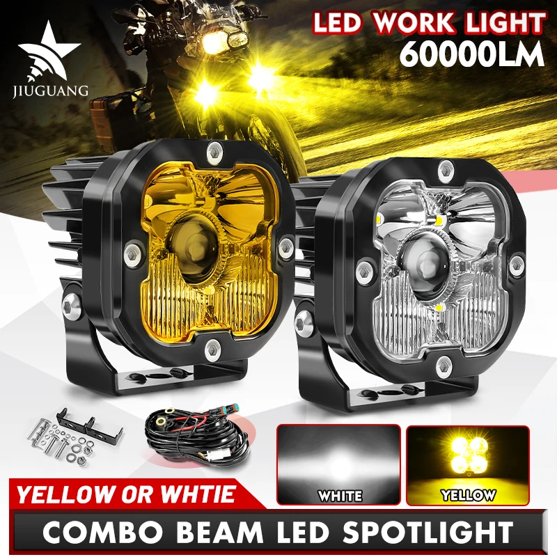 

HAOLIDE 3INCH Motorcycle LED Driving Light Spot Flood Beams 6500K Work Light 3000K Fog Lamp for Offroad Trucks Cars ATV 12V 24V