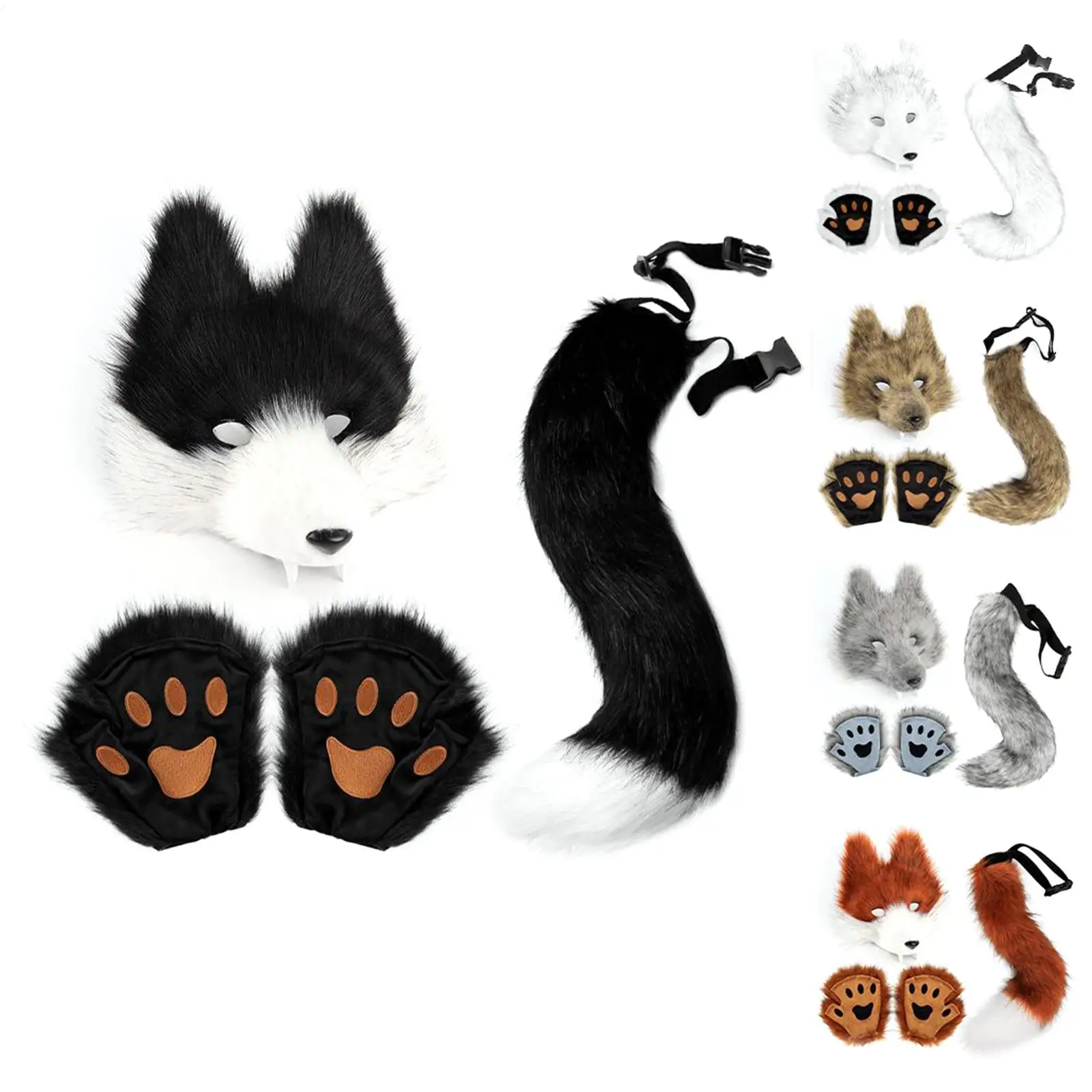 Wolf-Cosplay-Kostüm, künstliches Wolf-Kostüm, Zubehör für Kostümpartys, Damen-Cosplay-Outfit für Halloween, Maskerade, Karneval