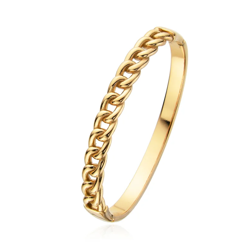 سوار سلسلة ملتوي من الفولاذ المقاوم للصدأ للنساء ، نمط منقوش ، إسورة متقاطعة ، مجوهرات رائعة ، جودة عالية ، تصميم بسيط