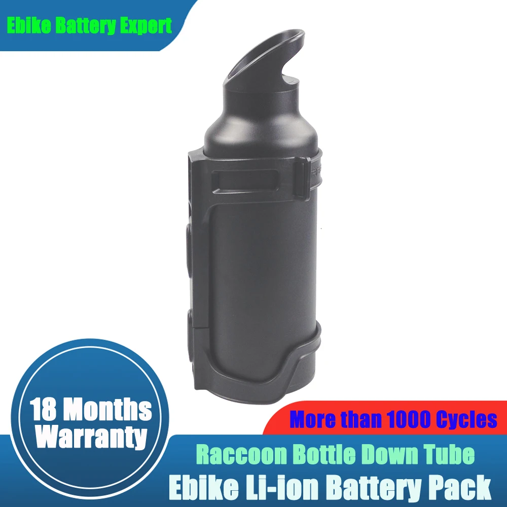 External Li-ion Battery Pack Raccoon Bottle Cup 36V 24V 5Ah 6Ah 7Ah for 250W City Bike