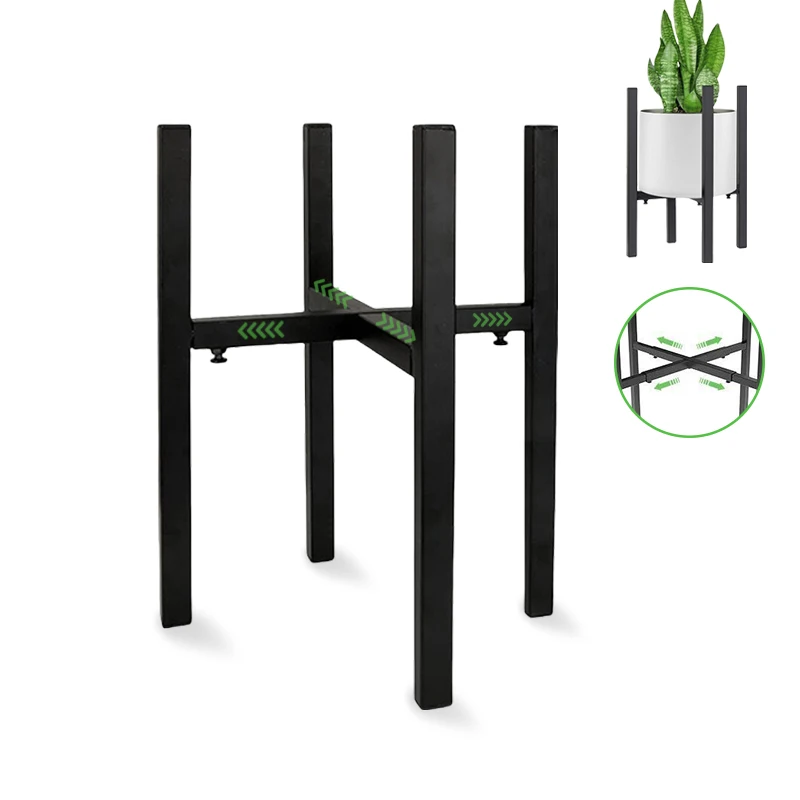 

Iron Cross Telescopic Flower Stand Modern Simple Indoor Balcony Floor-Standing Flower Plant Adjustable Shelf Easy Assembly