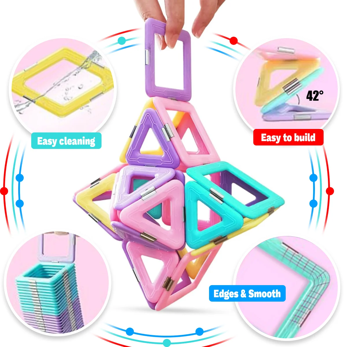 Zestaw klocków magnetycznych |   Zabawki edukacyjne STEM dla dzieci, magnetyczne klocki w kształcie makaroników, kreatywne i edukacyjne zabawki konstrukcyjne, prezenty urodzinowe.