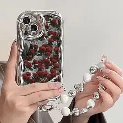 Red Rose Flower Phone Case for IPhone 13 Case for IPhone 11 12 15 14 Pro Max X XR XS Max 7 8 Plus Soft Shockproof Cover Painting